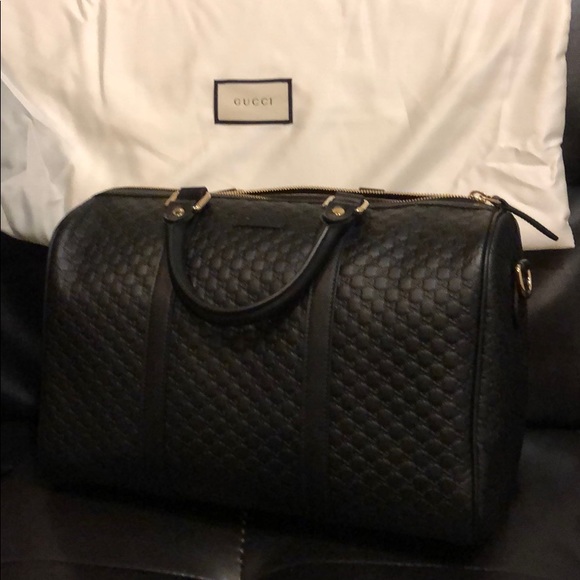 New Gucci Black GG Guccissima Leather Boston Bag - Picture 2 of 8
